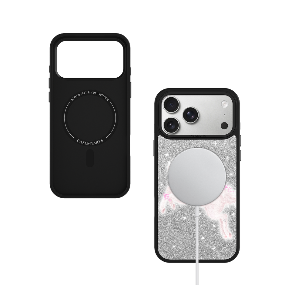 CASEMYARTS Glitter & Purple Pony MagSafe iPhone Case