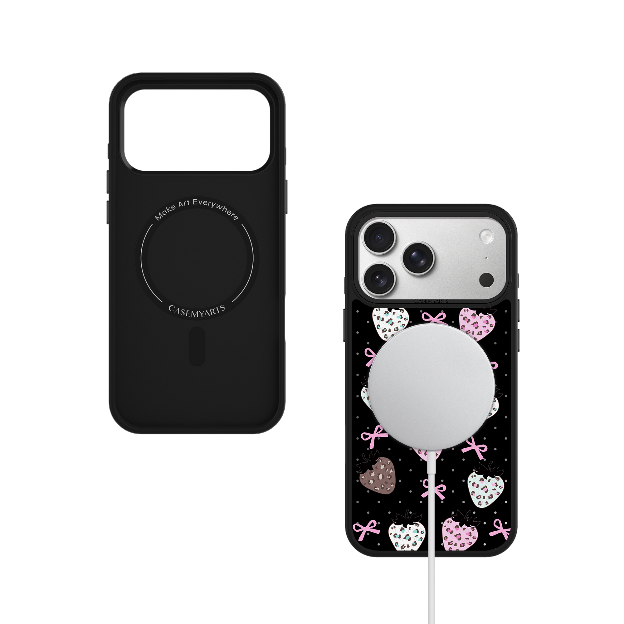CASEMYARTS Strawberry Leopard MagSafe iPhone Case