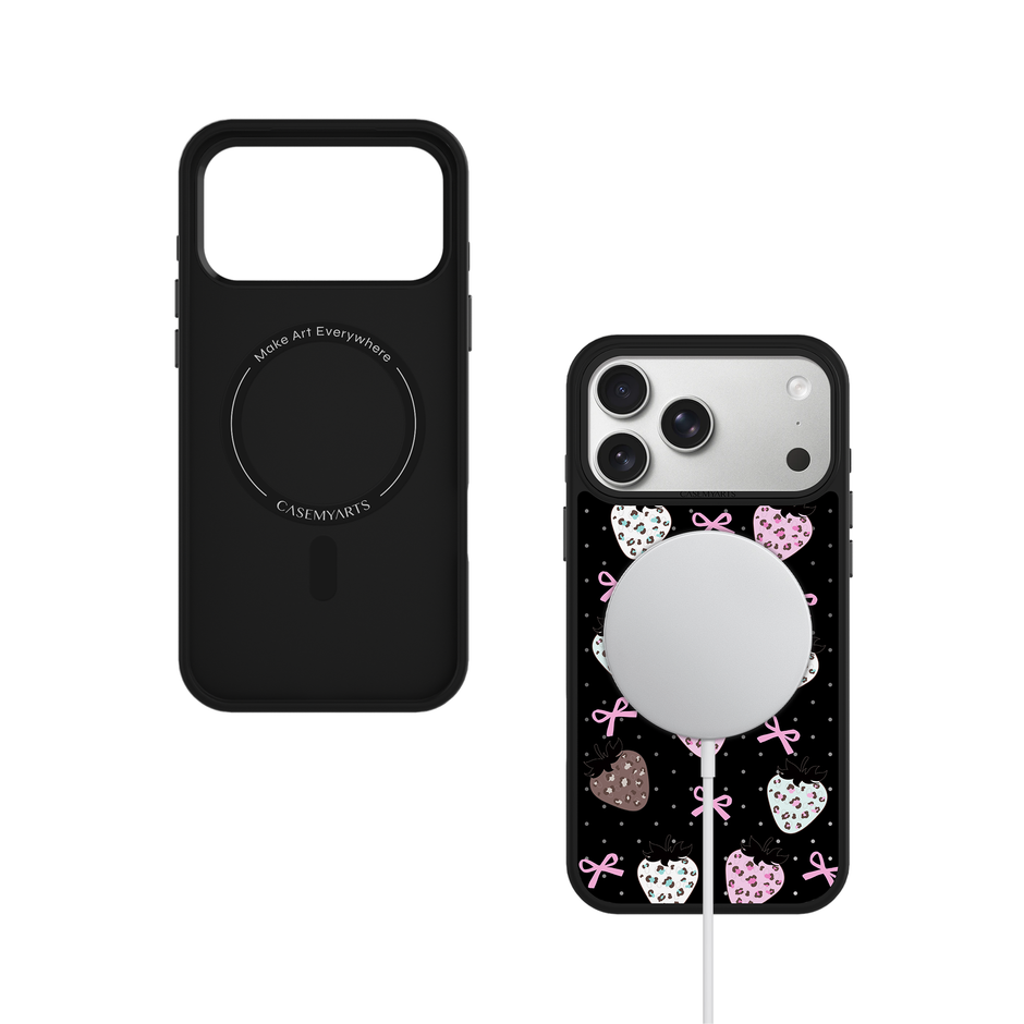 CASEMYARTS Strawberry Leopard MagSafe iPhone Case