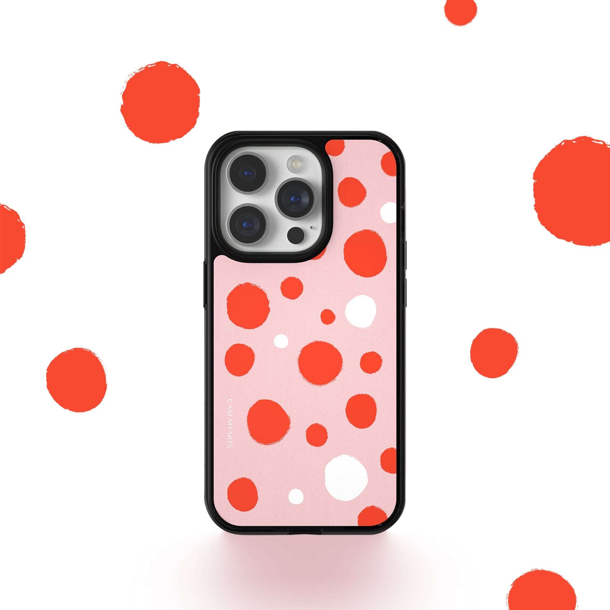 CASEMYARTS Pink Painted Dots MagSafe iPhone Case