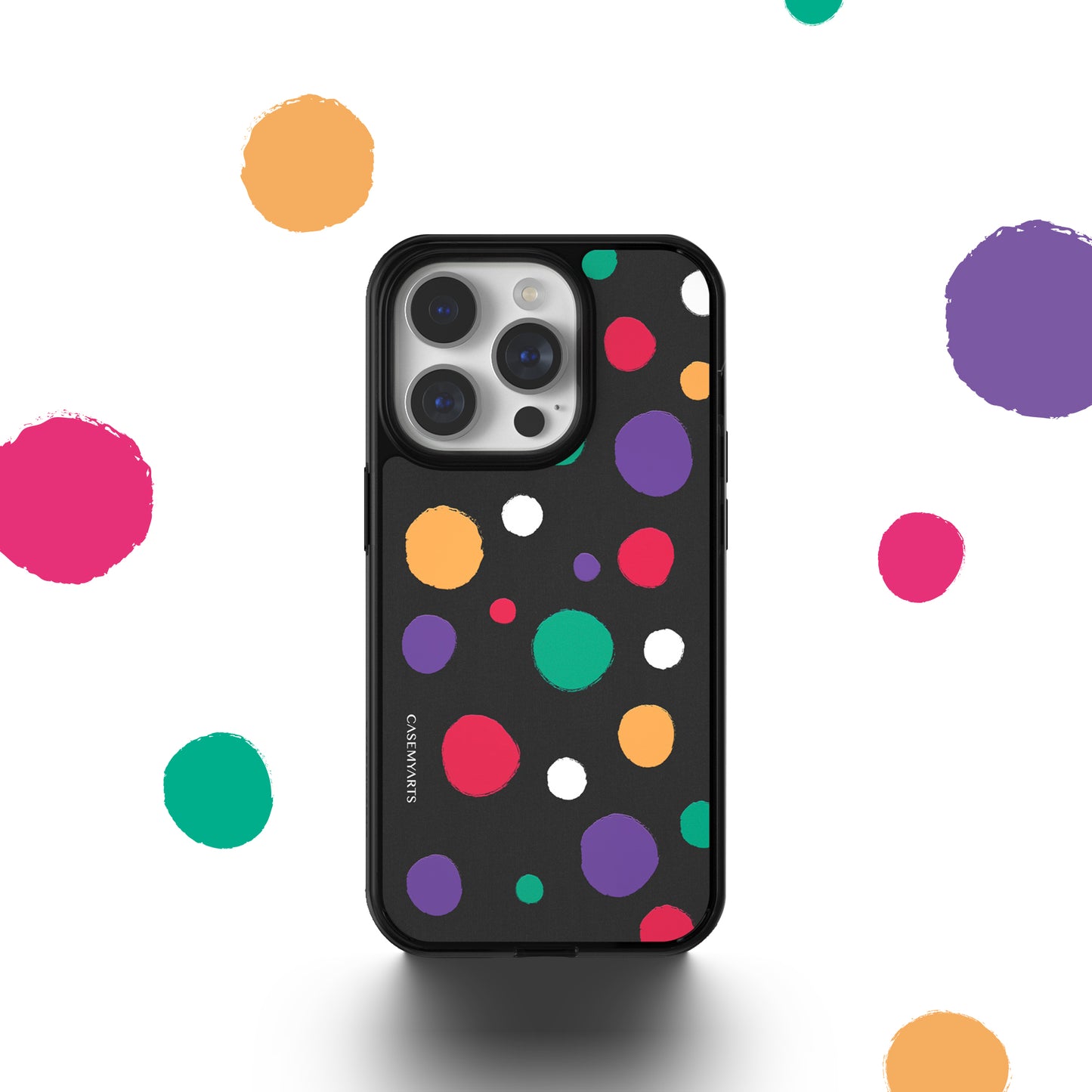 CASEMYARTS Colorful Painted Dots MagSafe iPhone Case