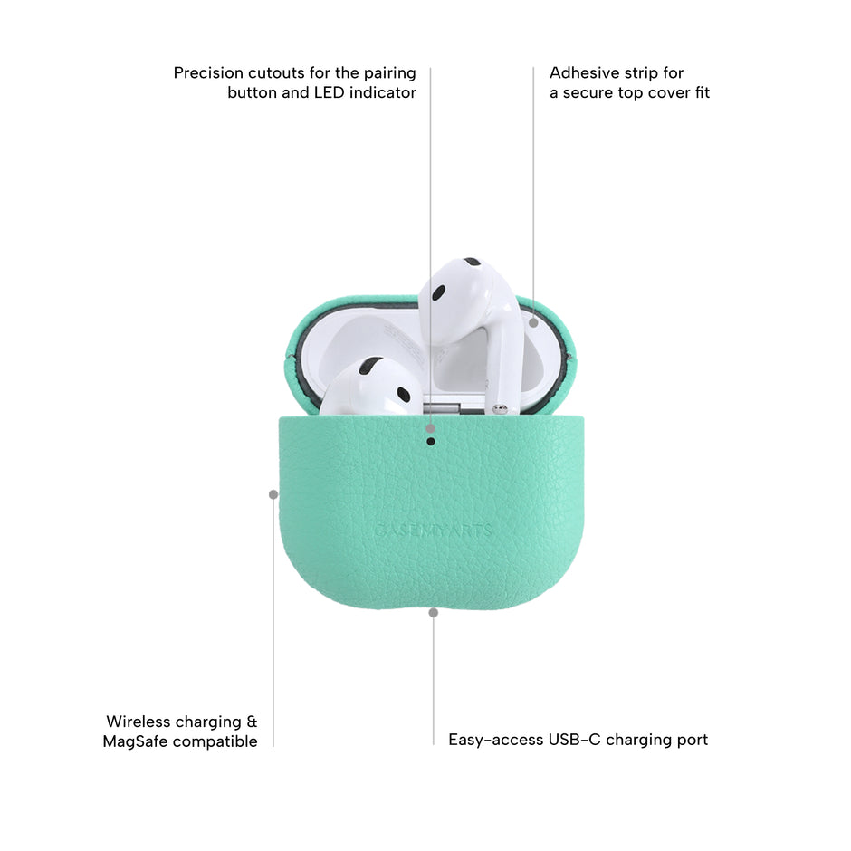 CASEMYARTS Paris Mist Pink Leather AirPods Case