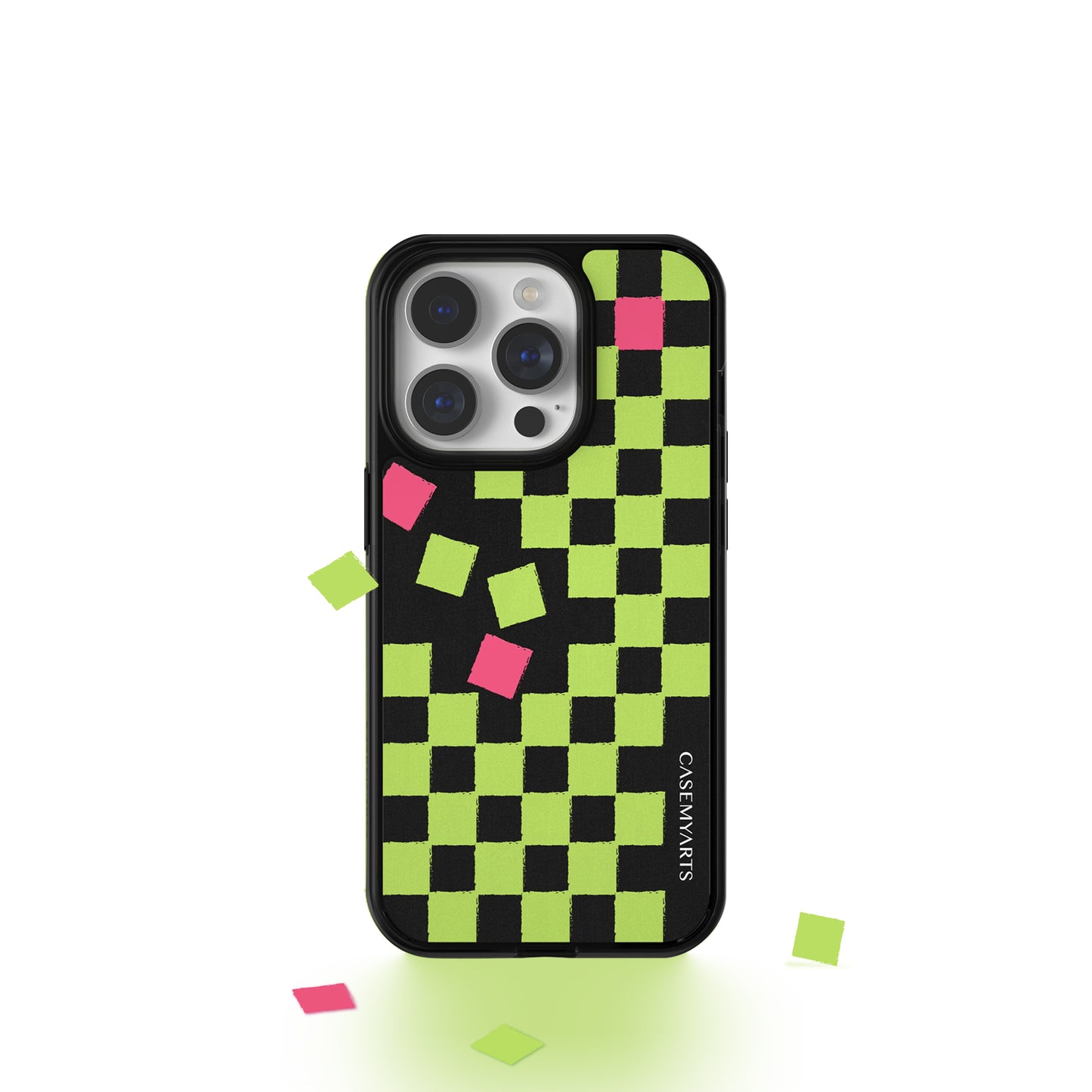 CASEMYARTS Green Checkered MagSafe iPhone Case