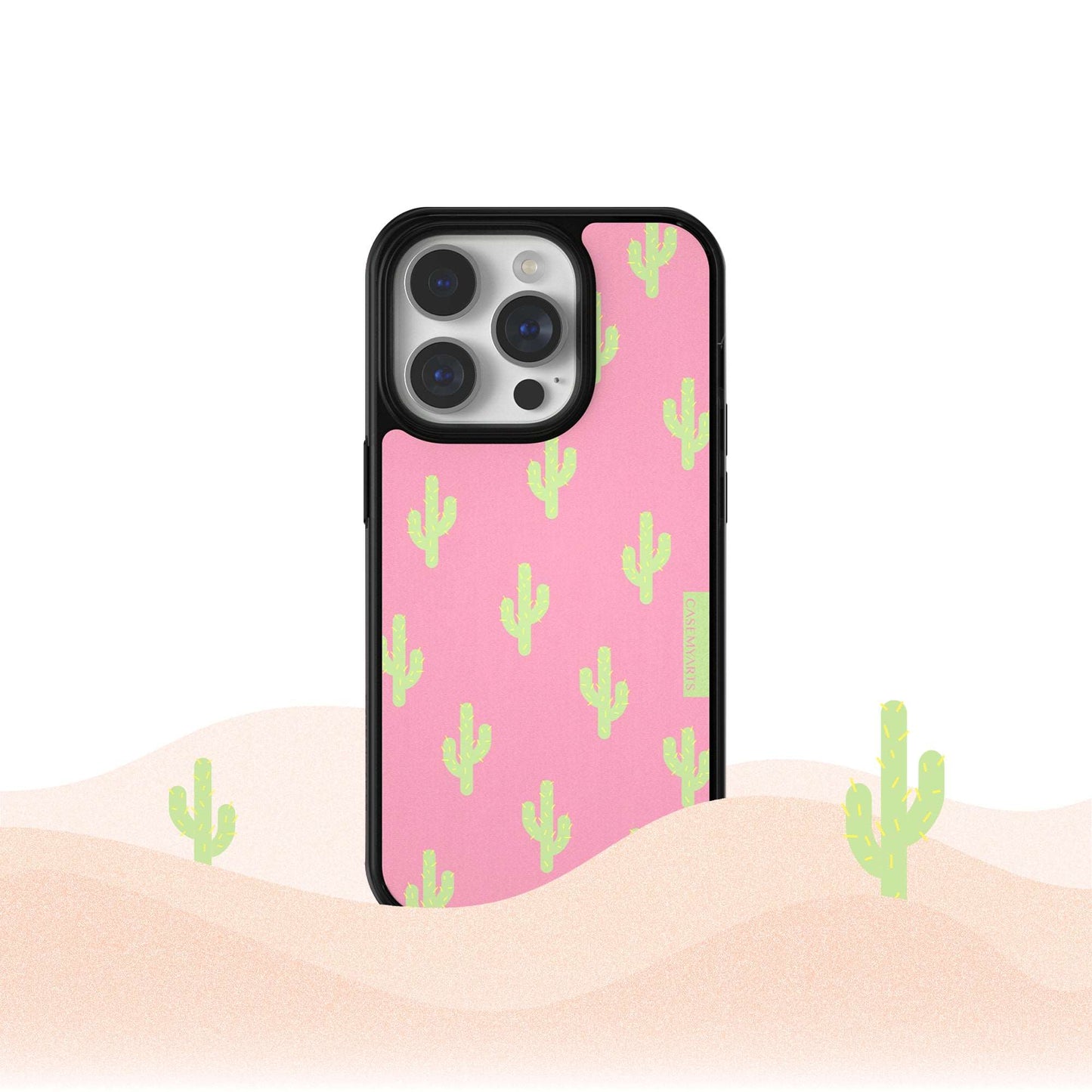 CASEMYARTS Pink Cactus MagSafe iPhone Case