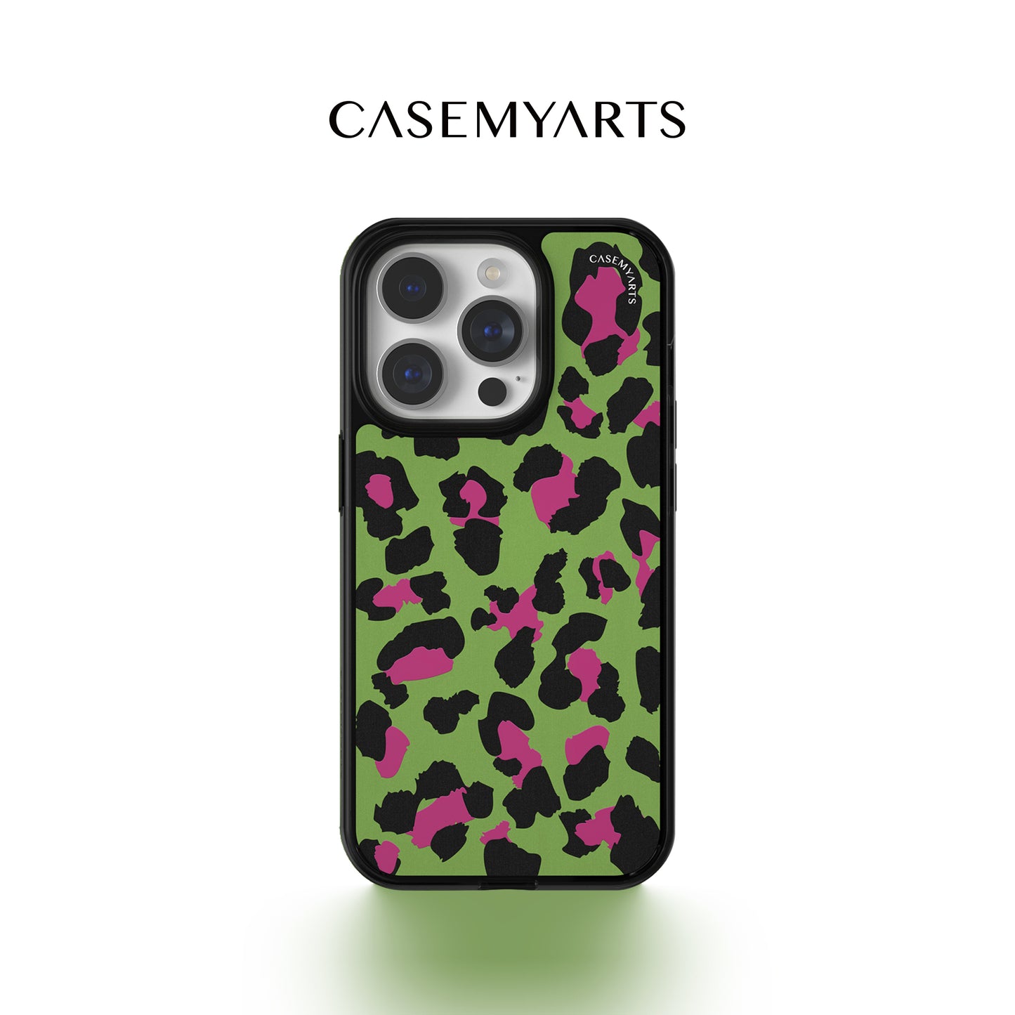 CASEMYARTS Avocado Green Leopard Print MagSafe iPhone Case