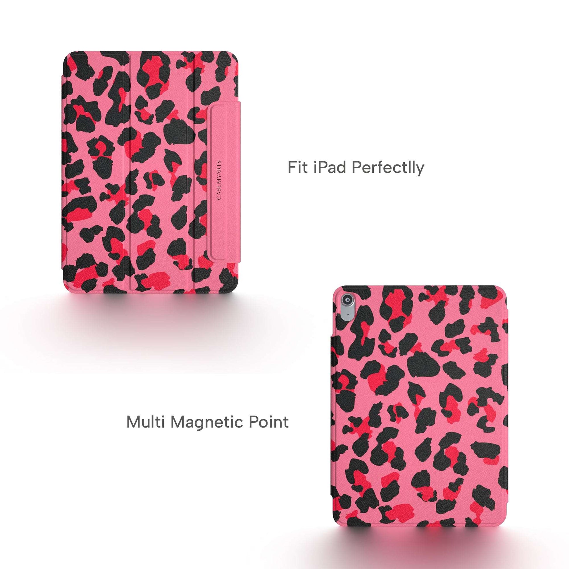 CASEMYARTS Pink Leopard Print iPad Magnetic Case