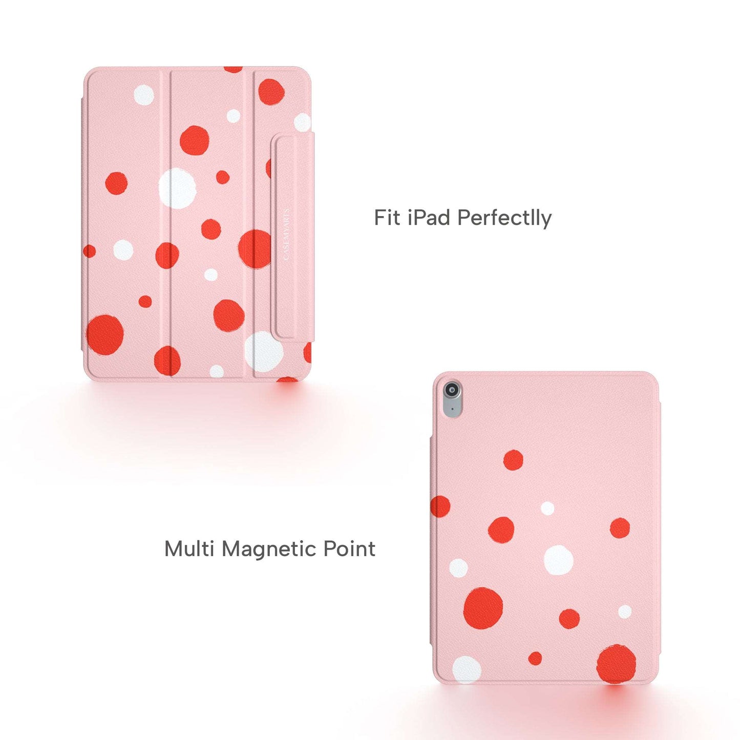 CASEMYARTS Pink Painted Dots iPad Magnetic Case