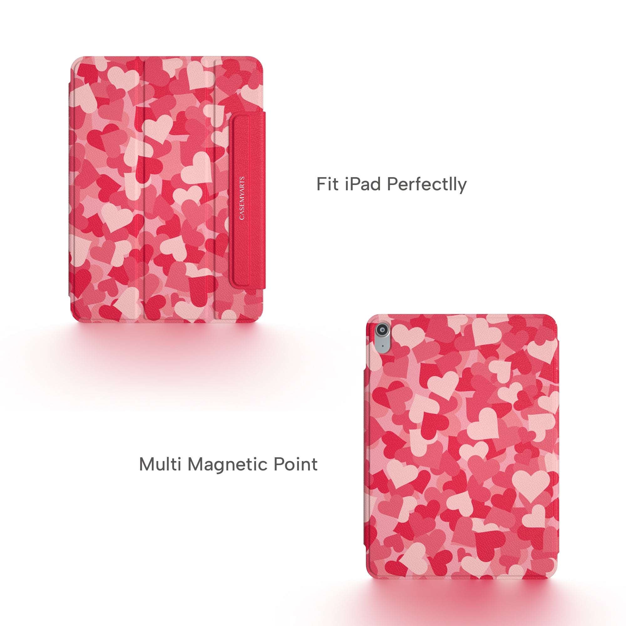 CASEMYARTS Pink Peach Heart iPad Magnetic Case
