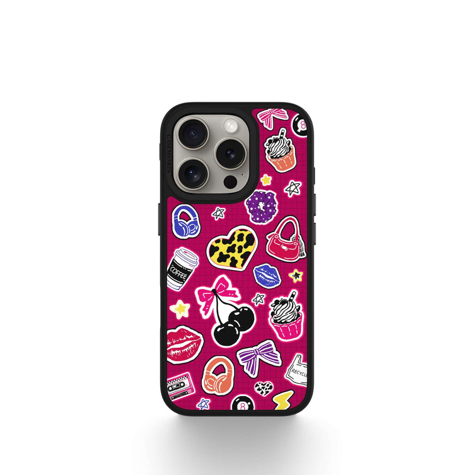 CASEMYARTS | Retro Red Stickers | MagSafe iPhone Case