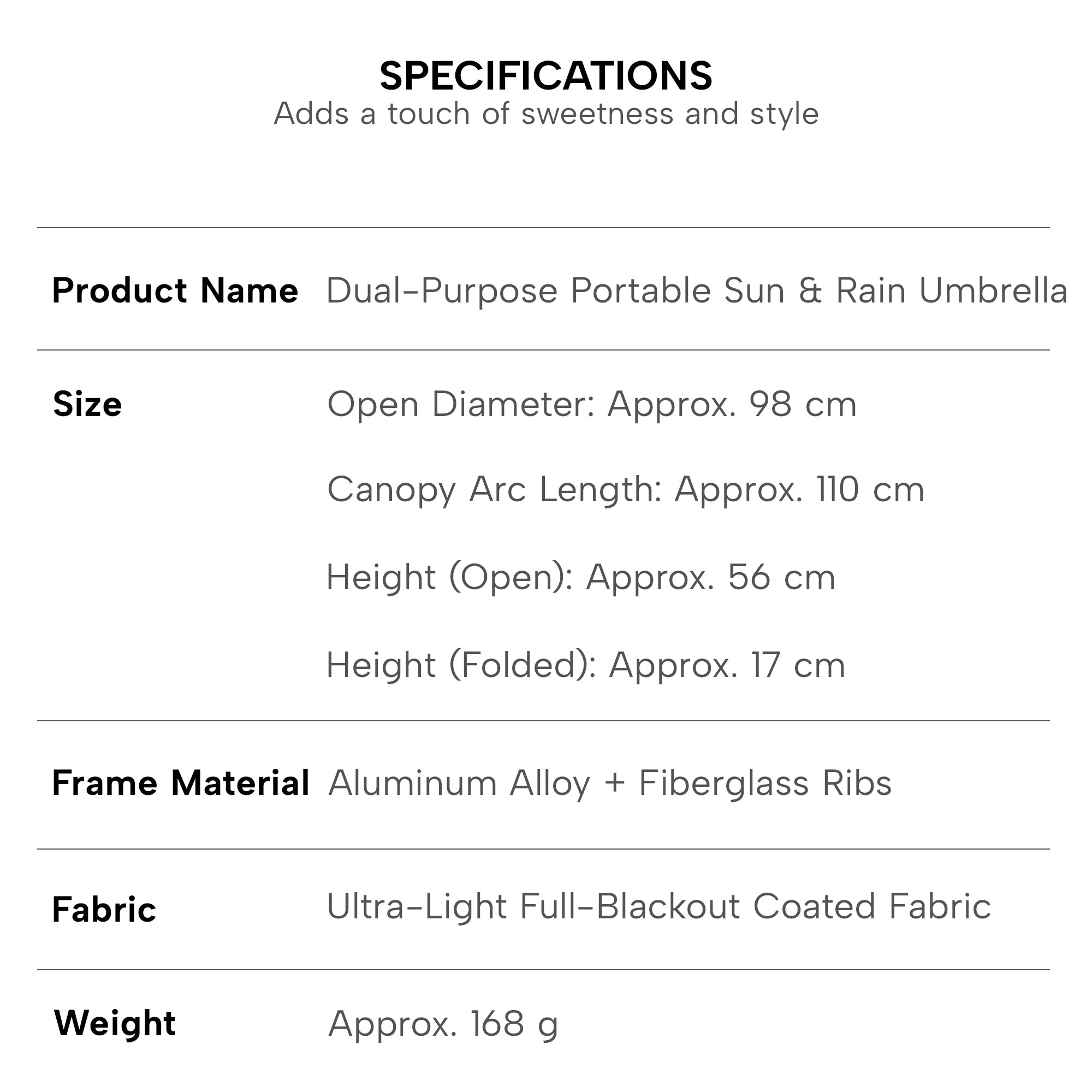 CASEMYARTS Dual Purpose Portable Sun & Rain Umbrella