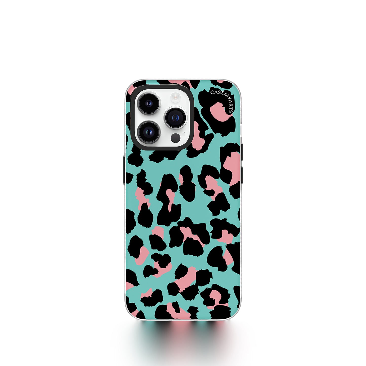 CASEMYARTS Mint Green Leopard Print iPhone Case