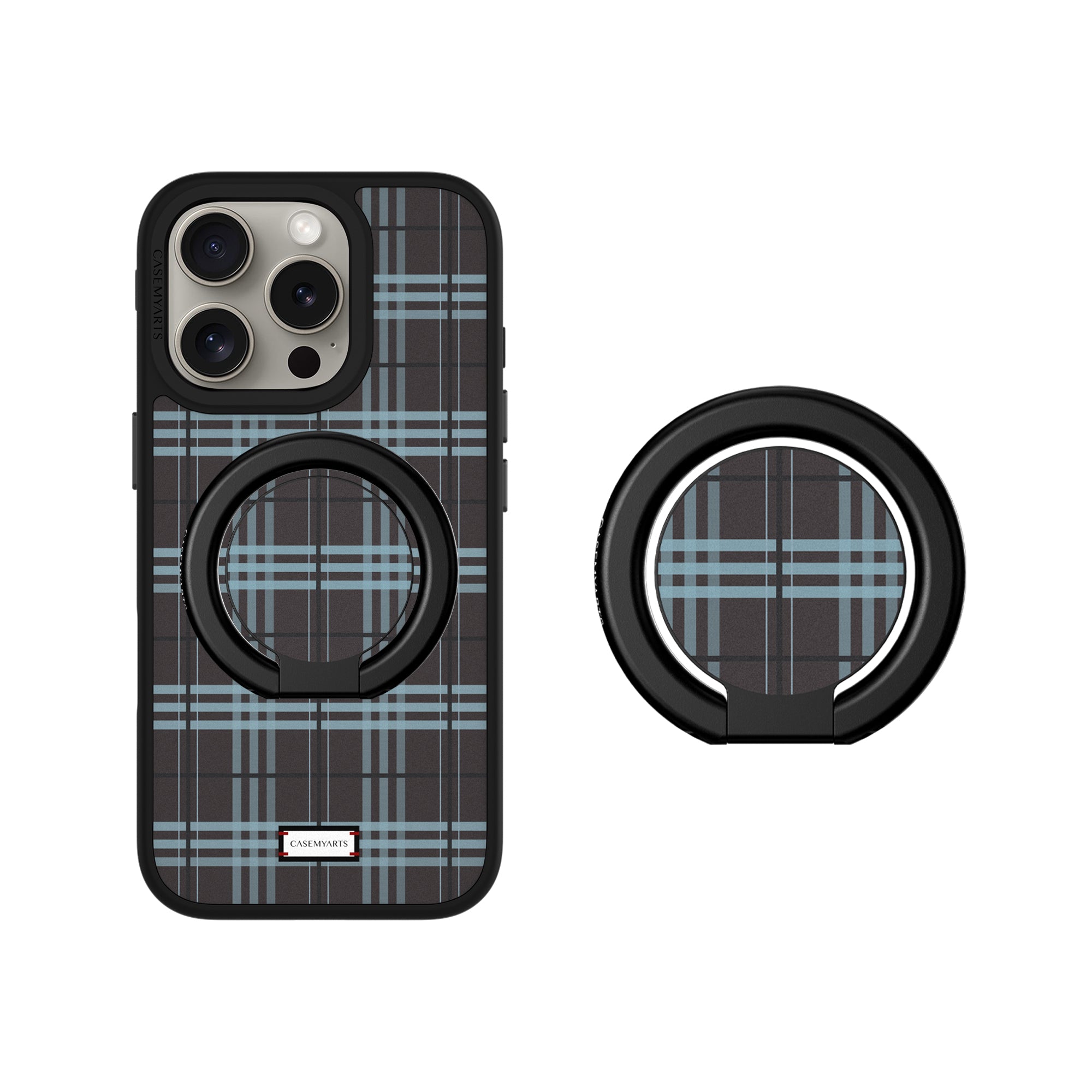 CASEMYARTS Plaid to Meet You MagSafe iPhone Grip