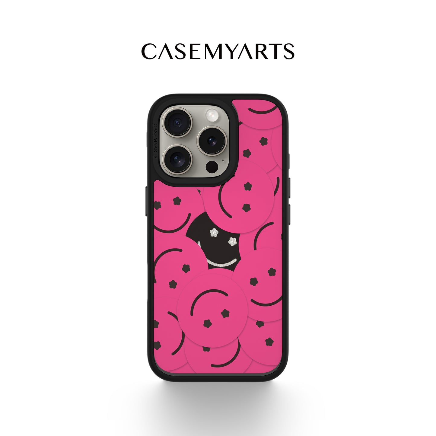 CASEMYARTS Pink Smiley Face MagSafe iPhone Case