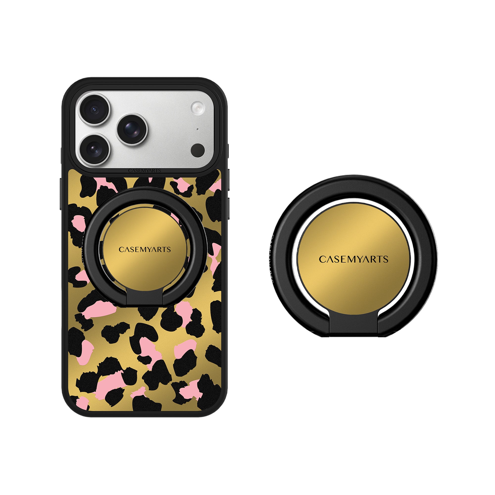 CASEMYARTS Golden Leopard MagSafe iPhone Grip