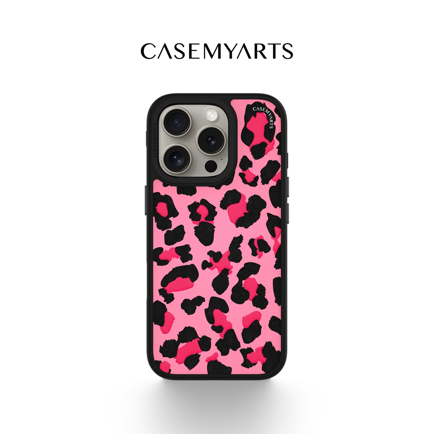 CASEMYARTS Pink Leopard Print MagSafe iPhone Case