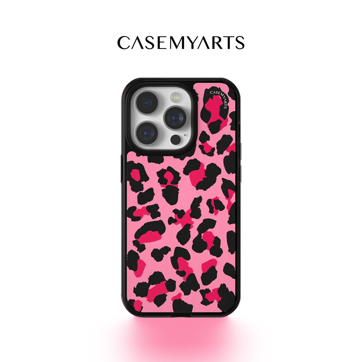 CASEMYARTS Pink Leopard Print MagSafe iPhone Case