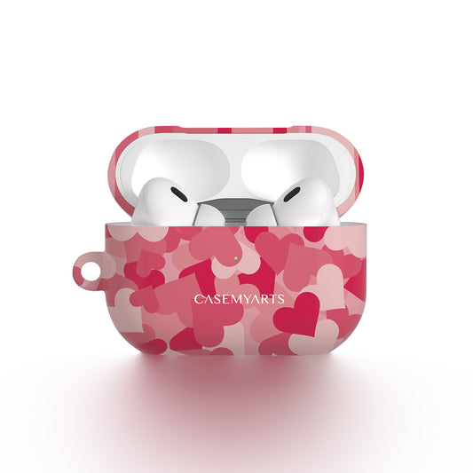 CASEMYARTS Pink Peach Heart AirPods Case