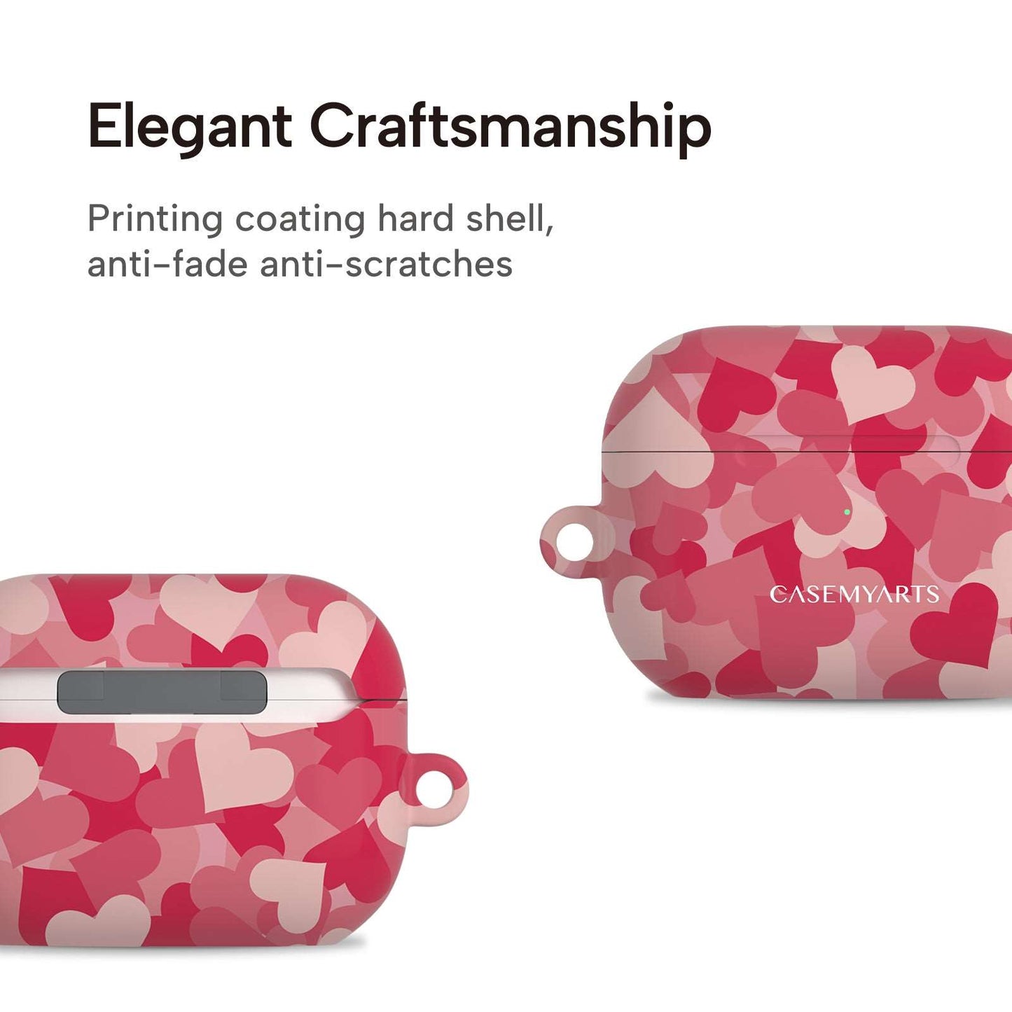 CASEMYARTS Pink Peach Heart AirPods Pro Case