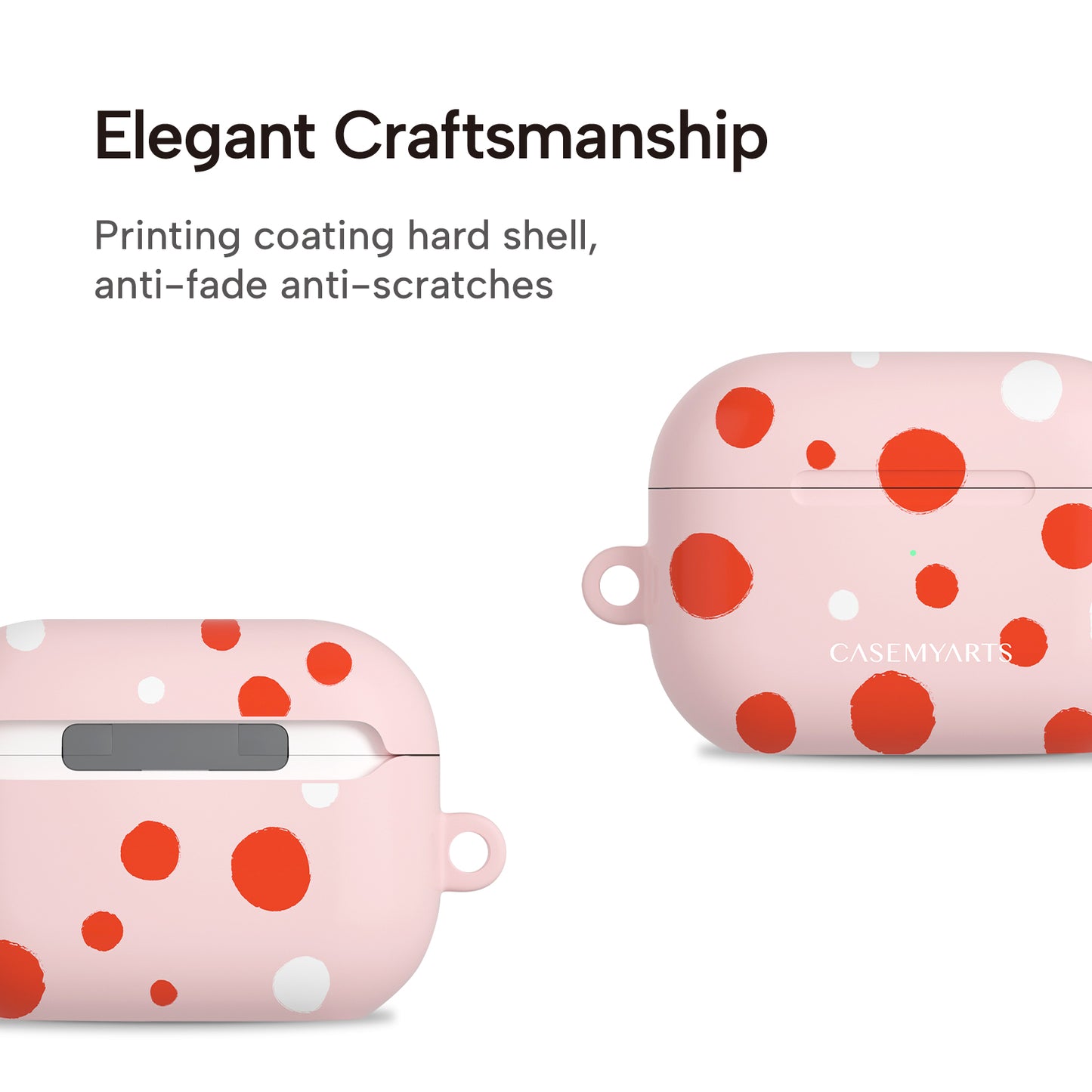 CASEMYARTS Pink Painted Dots AirPods Case