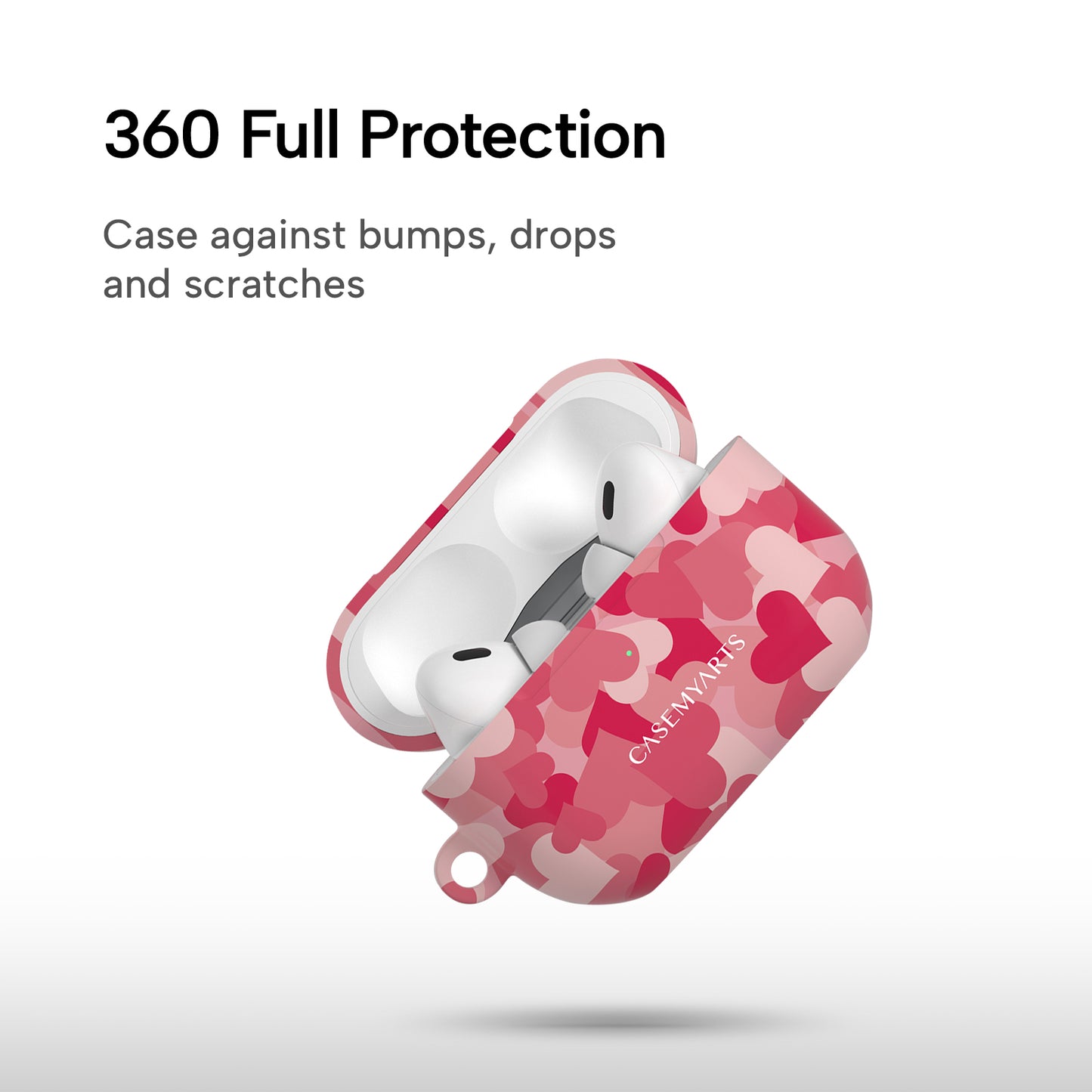 CASEMYARTS Pink Peach Heart AirPods Case