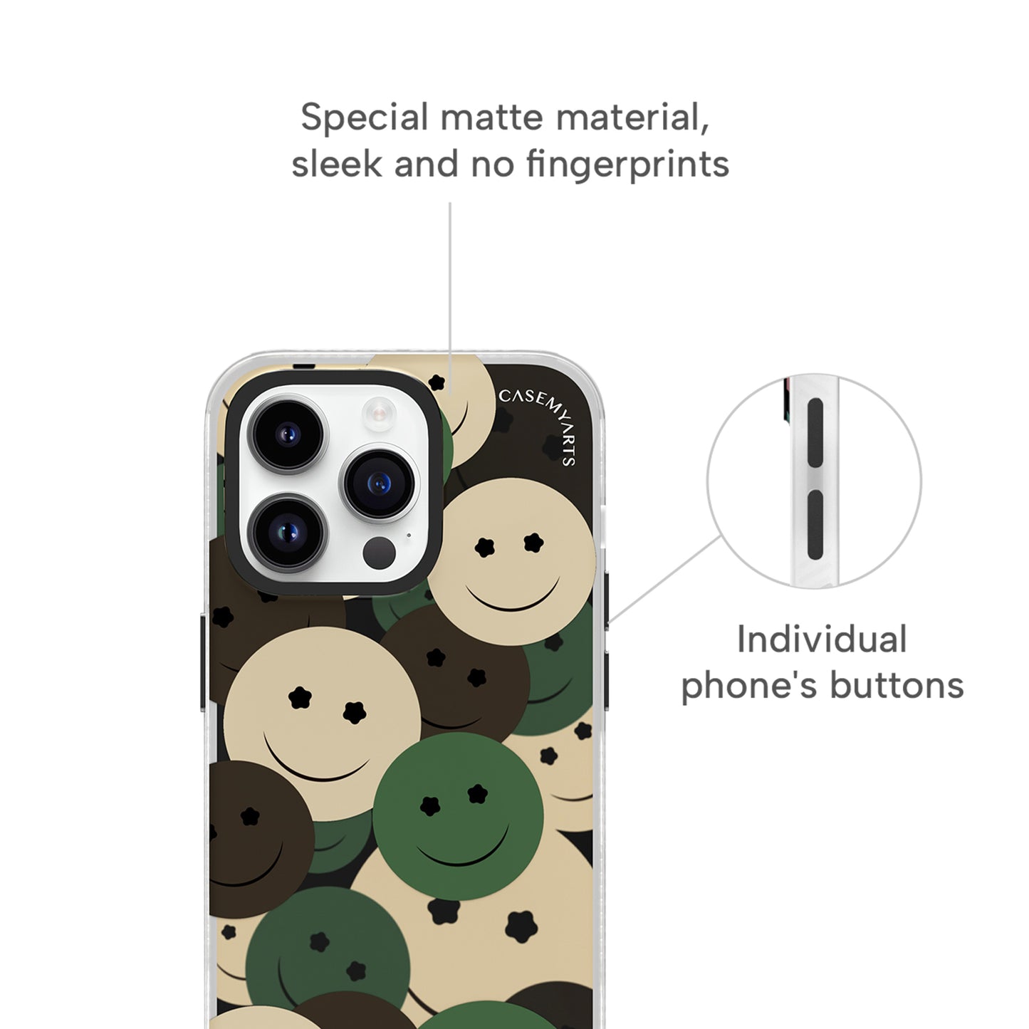 CASEMYARTS Camouflage Smiley iPhone Case