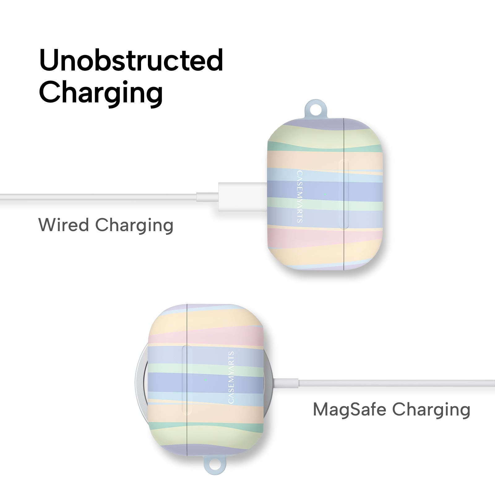 CASEMYARTS Pastel Rainbow AirPods Case