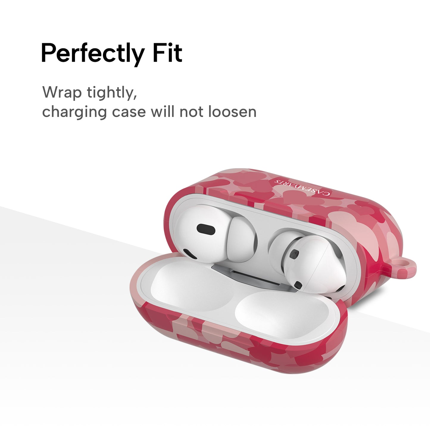 CASEMYARTS AirPods-Hülle mit rosa Pfirsichherz