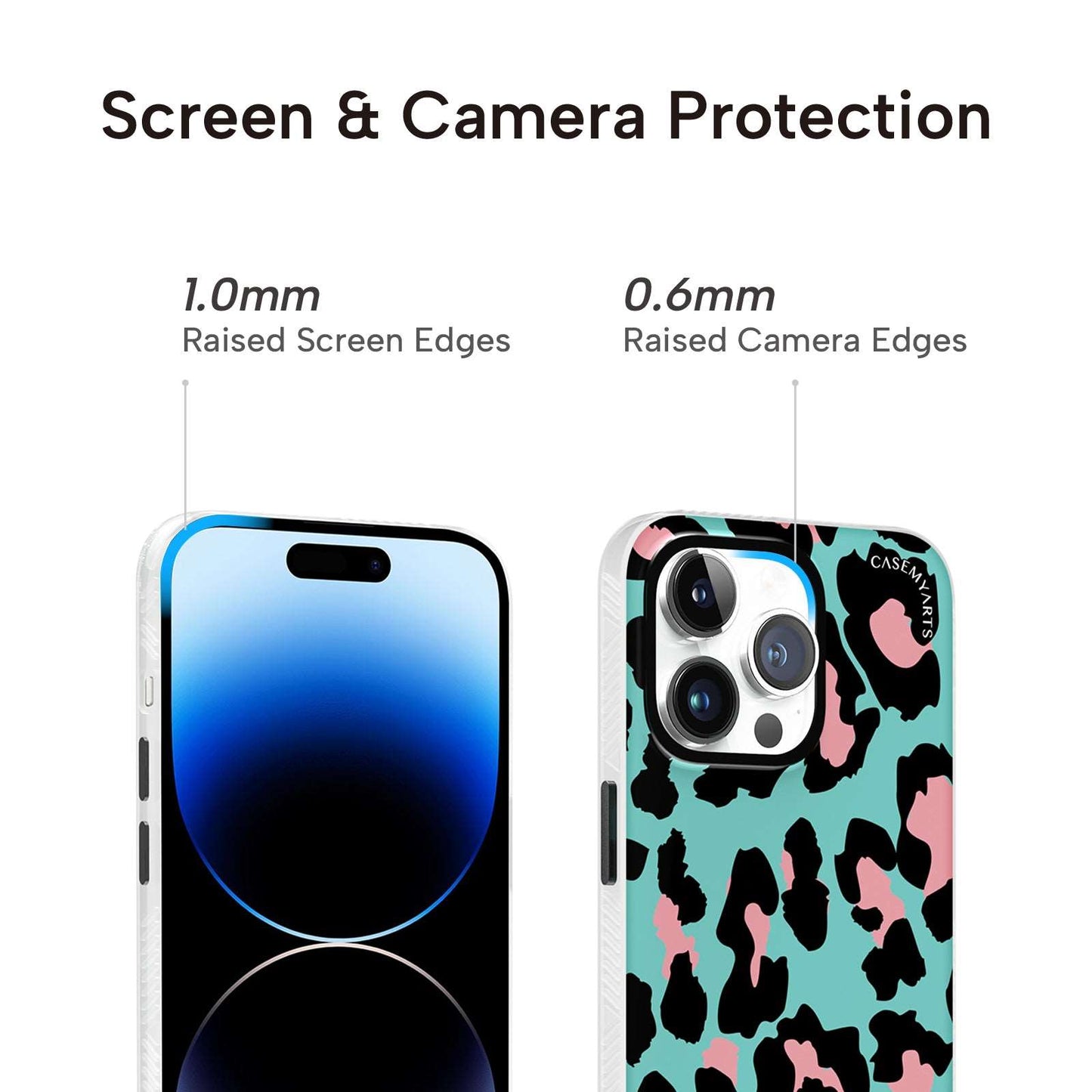 CASEMYARTS Mint Green Leopard Print iPhone Case