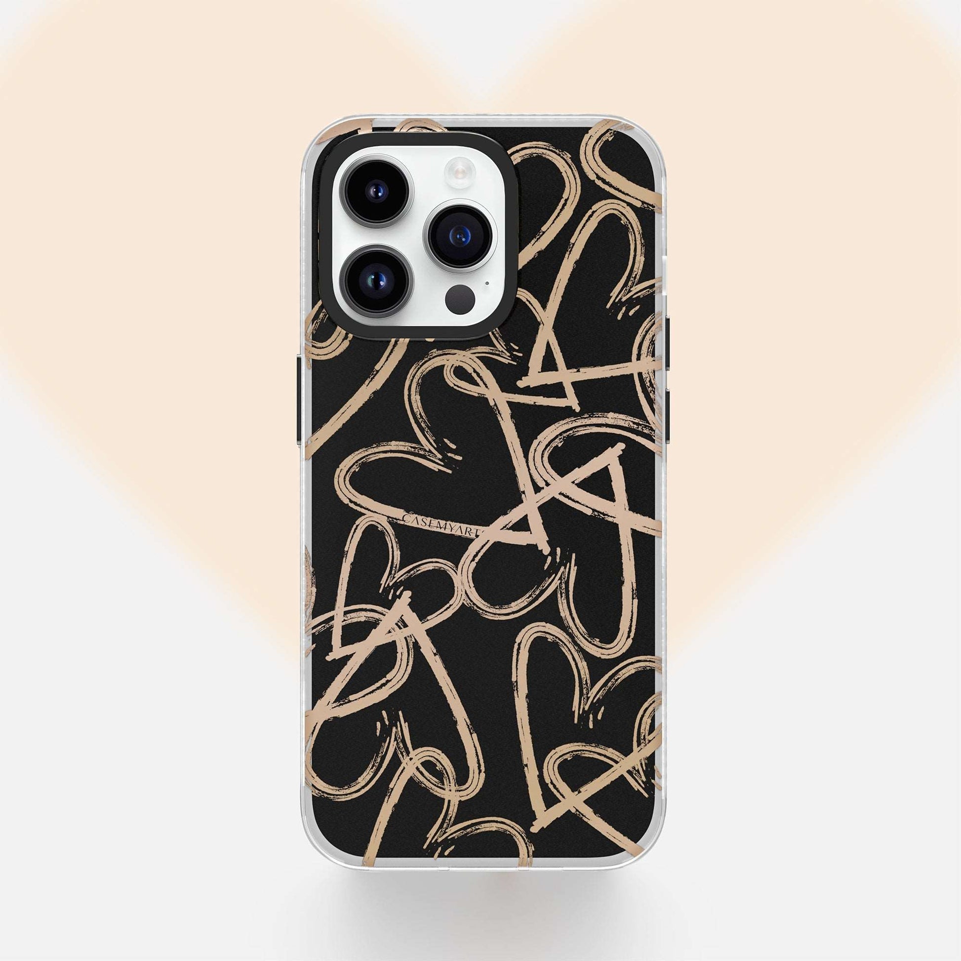 CASEMYARTS Rose Gold Heart iPhone Case